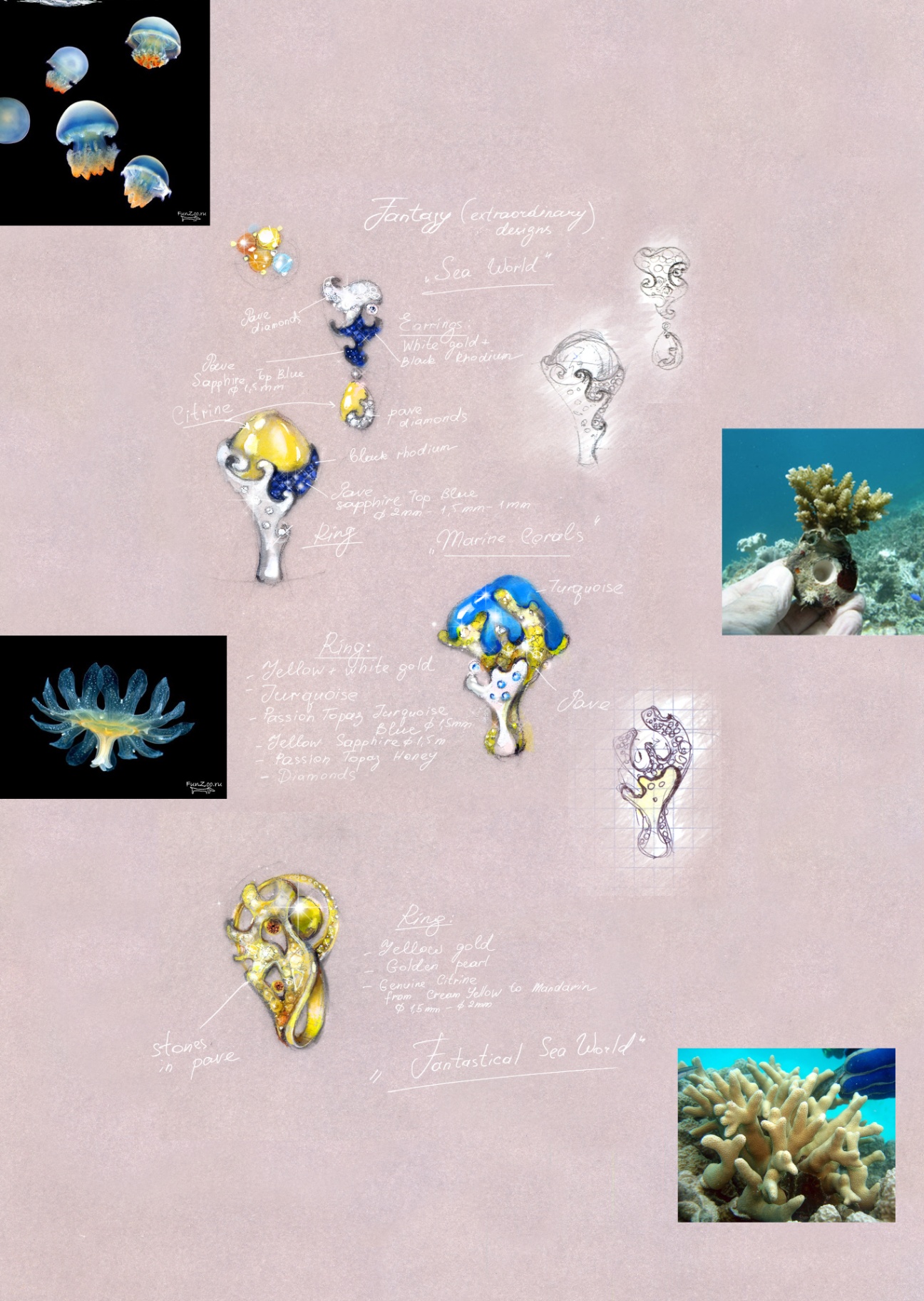LIÉNA JEWELS — Sea World fantasy sketches